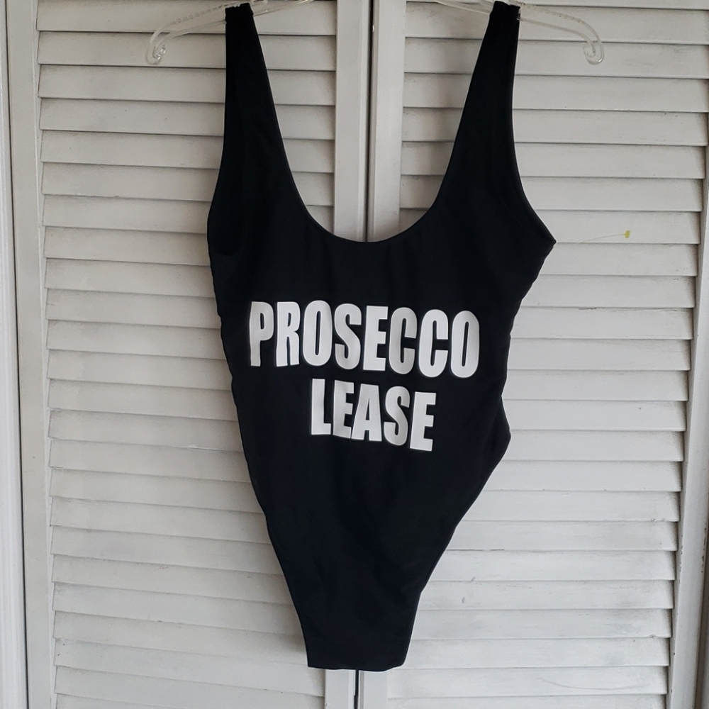 Black Hi-Cut One Piece "Proseco Lease"